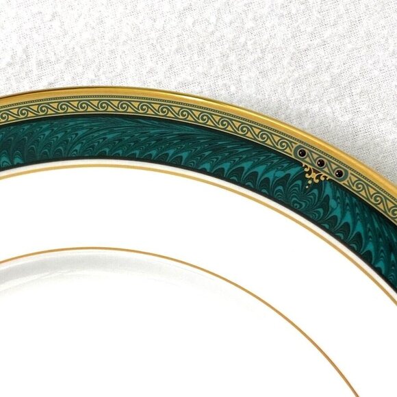 Lenox Classic Modern Dinner Salad Bread & Butter Plates Gold Green Marble Trim - Picture 5 of 12